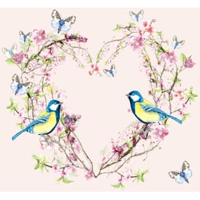 Motivserviette Paper+Design Frühjahr Vögel, 33x33 cm