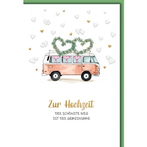 Hochzeitskarte, geprägt, bunt