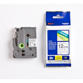 Brother TZe tape 12mm black/clear mat