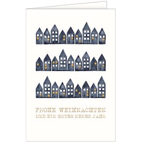 Weihnachtskarte Doppeltext, bunt, 115 x 170 mm, inkl. Umschlag