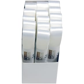 Geschenkband GOLDINA Doppelsatin, 15 mm x 3 m, weiß