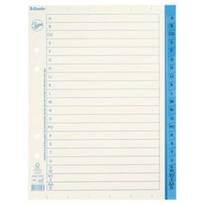 Pärmregister JOPA Papper A5 A-Ö, blå flik, 10st
