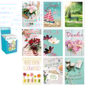 Grußkarten, verschiedene Anlässe, sortiert