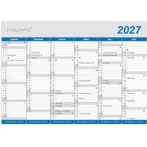 Vægkalender Mayland Classic 2027, 209x147 mm, flerfarvet, FSC Mix
