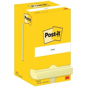Notes Post-it gul 76x76 mm, 100 % PEFC, 12 stk