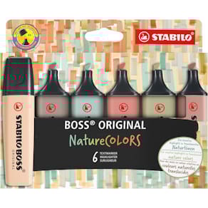 Markeerstift STABILO BOSS ORIGINAL NatureCOLORS, etui van 6