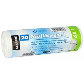 Müllbeutel STARPAK, LDPE, 60 l, 20 Stück, weiß