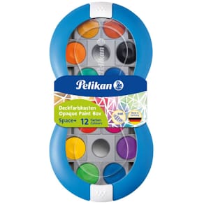Deckfarbkasten Pelikan Space+, blau, 12 Farben