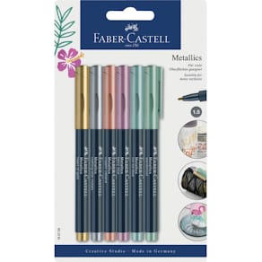 Faserschreiber Faber-Castell Metallics, 6 St., sortiert