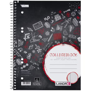 Collegeblock LANDRE, A5, 80 Blatt, rot
