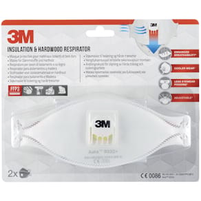 Atemschutzmaske 3M Aura 9332+, FFP3, mit Ventil, 2 Stück, weiß