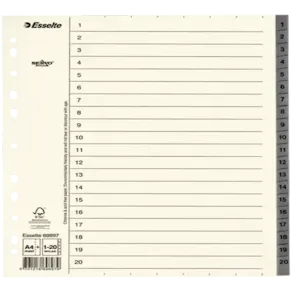 Pappregister Servo System A4+ 1-20 grå