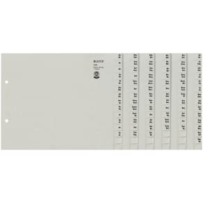 Registerserie Leitz A-Z, A4 Überbreite, grau, 36x15 Blatt