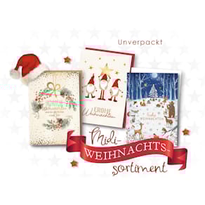 Weihnachtskarte Eulzer midi, sortiert, 20 Motive à 3 Karten