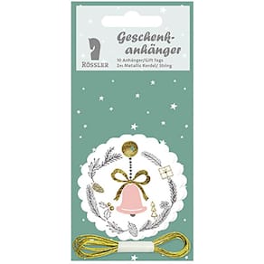 Geschenkanhänger Rössler, Glocke mit Zweigen, 10 Stück (Weihnacht