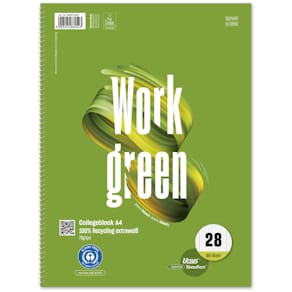 Collegeblock Ursus Green, A4, 80 Blatt, LIN28 kariert