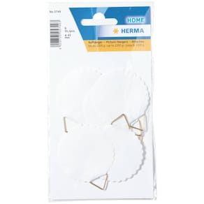 Bildaufhänger HERMA Leinen, Ø45 mm, selbstklebend, 6 Stück