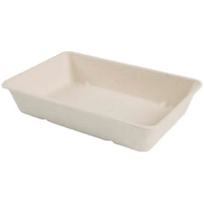 Salatbowle rektangulær 228x156x48 mm, bambus/bagasse, 500 stk