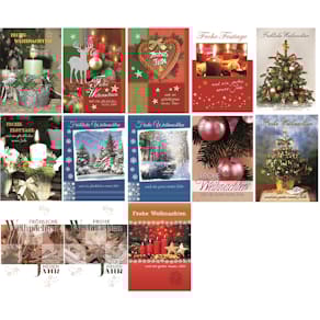 Weihnachtspostkarte Apollo, sortiert, 4 Stück, mit Umschlag