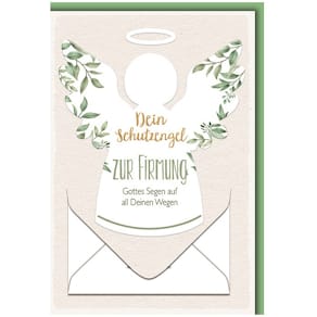 Glückwunschkarte Firmung, Geldschein-Motiv, 11,5 x 17 cm, mit Ums
