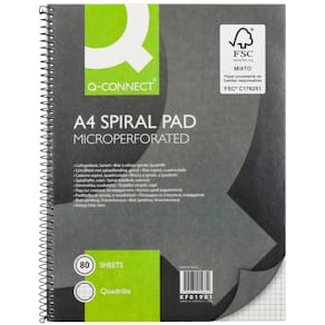 Collegeblock Q-Connect, 80 Blatt, A4, kariert, 70 g/m²