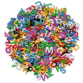 Paljetter Alfabet, 7mm, 50g