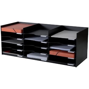 Sortierablage Paperflow 535.01, schwarz, 15 Fächer, A4