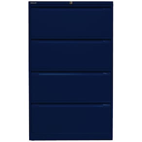 Hängeregistraturschrank Bisley, 4 Schubladen, dunkelblau