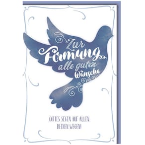 Glückwunschkarte Firmung, 11,5 x 17 cm, inkl. Umschlag, bunt