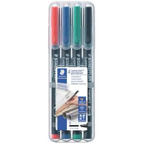 Folienstift STAEDTLER Lumocolor permanent B, 4 Farben sortiert