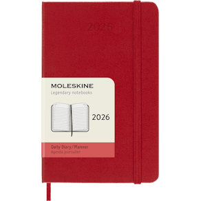 Classic Hard 12M Daily Pocket Röd 2026