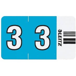 Ziffernsignal Leitz Orgacolor 3, 100 Stück, blau, selbstklebend