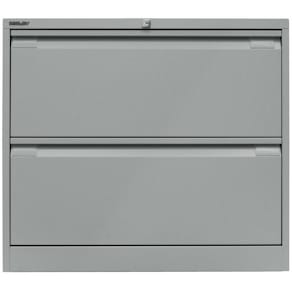Hängeregistraturschrank Bisley, 2 Schubladen, silber