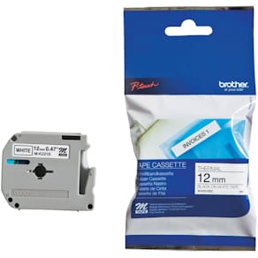 Schriftband Brother, 12 mm x 8 m, weiß/schwarz