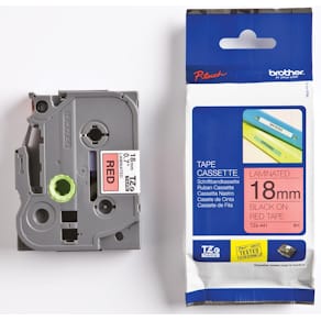 Tape Brother TZe voor P-Touch, 18 mm, zwart op rood