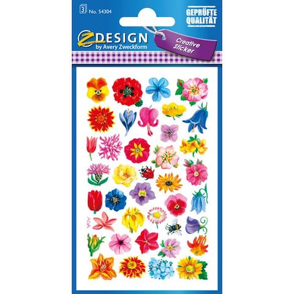 Etikett AVERY dekor blomster (3)