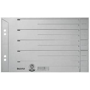 Trennblatt Leitz, A5 quer, grau, 10 Stück