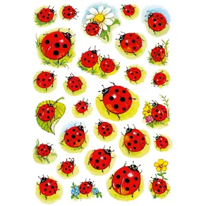Herma stickers Decor nyckelpiga/blommor (3)