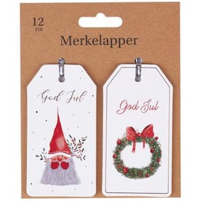 Merkelapper Julemotiv Hvit (12)