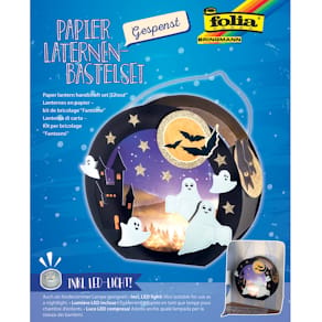 Bastelset Folia Laterne mit LED, Motiv Gespenst
