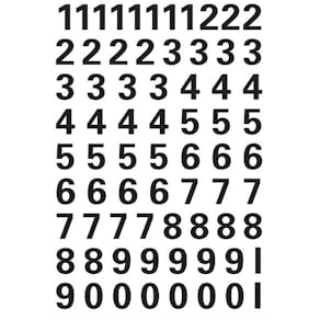 Zahlenetiketten HERMA 0-9, Folie, schwarz, 71 Stück