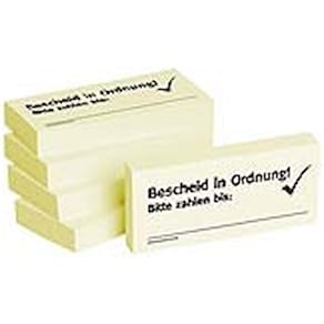 Haftnotiz BIZSTIX Business Haftnotizen 1301010123, gelb, 75x35 mm