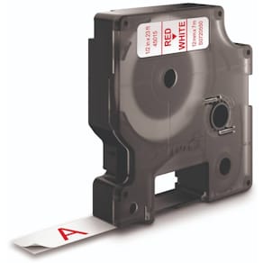 Schriftband DYMO D1, 12 mm x 7 m, weiß/rot