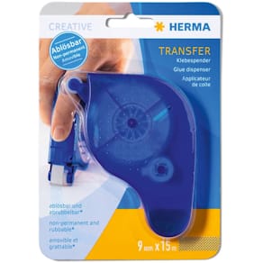 Klebespender HERMA Transfer, ablösbar, 15 m x 9 mm, blau