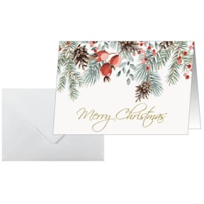 Weihnachtskarte Sigel Red Berries, 25 Stück