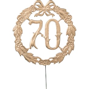 Jubiläumszahl DEMMLER, Ø 13 cm, 70, gold