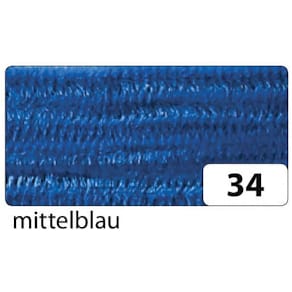 Chenilledraht Folia, 8 mm, 50 cm, mittelblau, 10 Stück