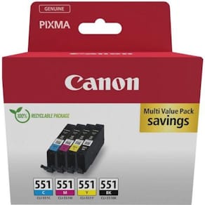 Inktcartridge Canon CLI-551, 300-500 pagina's, OEM 6509B016, 4-k