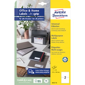 Universaletiketten Avery Zweckform, 210 x 148 mm, weiß, 10 Blatt