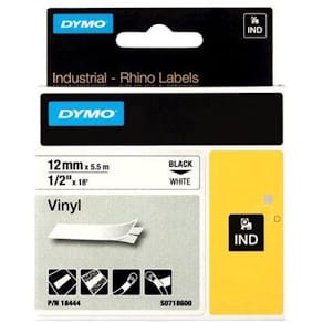 Tape Rhino 12mmx5,5m vinyl black/white